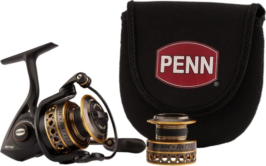 Battle Spinning Reel Kit, Size 5000, Includes Reel Cover and Spare Anodized Aluminum Spool, Right/Left Handle Position, HT-100 Front Drag System Battle Reel Kit 2500