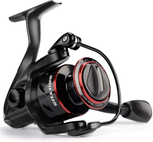 Brutus Spinning Reel, Freshwater Spinning Fishing Reels, Graphite Frame, CNC Aluminum Spool, 5.2:1 Gear Ratio, 4+1 Ball Bearings 2000