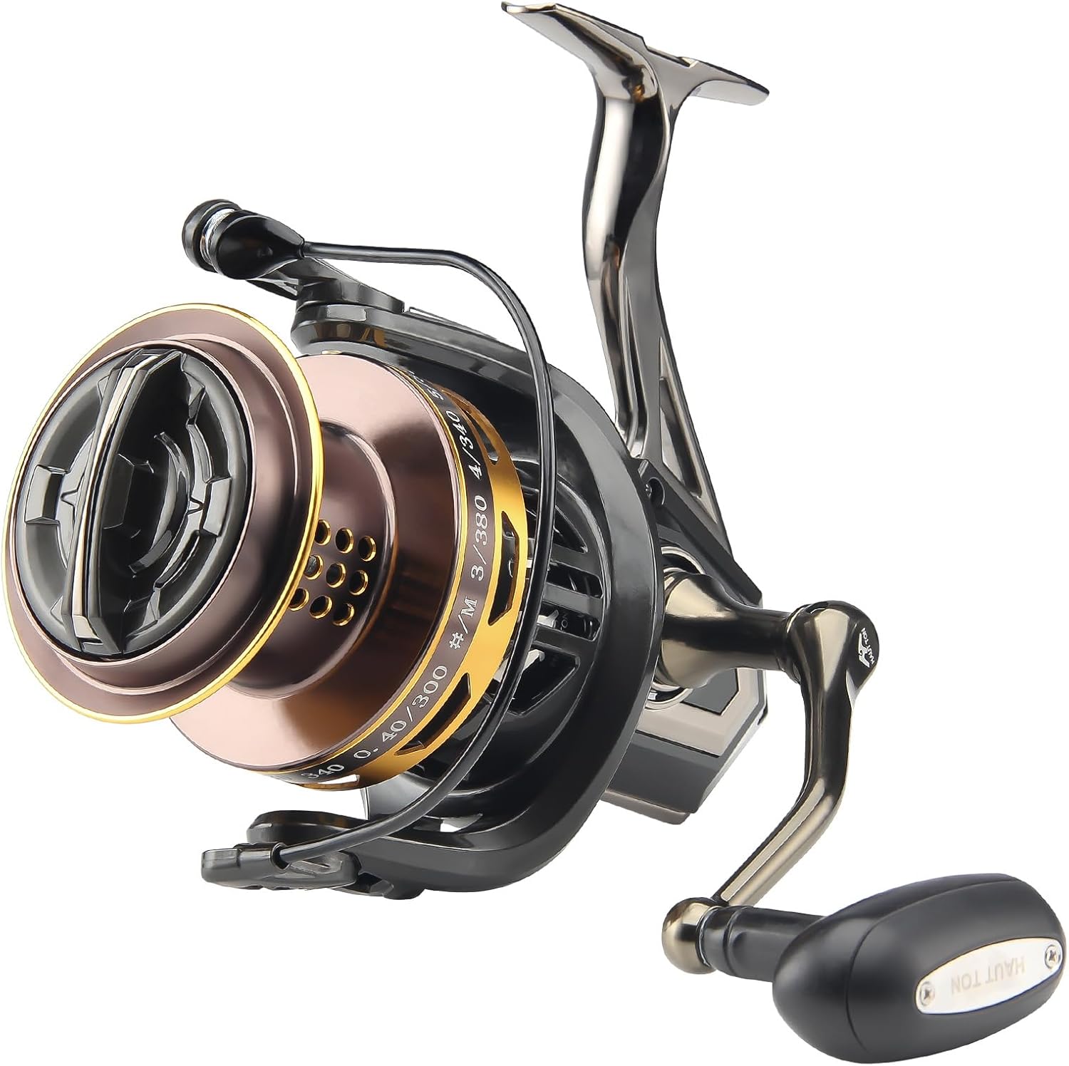 8000/10000/12000 Big Game Surf Spinning Fishing Reel,20KG Drag Power - Backlash-Free Bearings,Metal Reel Seat,Zinc Alloy Gear for Saltwater Inshore and Offshore Fishing Ht-surfbg-12000