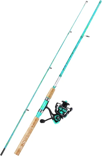 Fishing Rod and Reel Combo, 2-Piece 5-Foot 6-Inch Graphite & Fiberglass Rod, Durable and Strong, Quickset Anti-Reverse Fishing Reel (1Pack/2Pack) Spinning Combo - 1 PACK