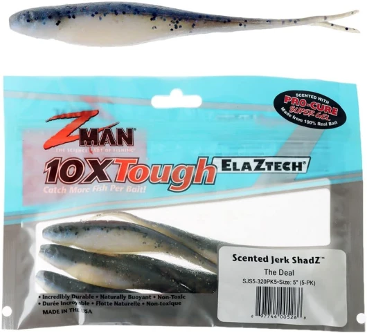 Z-MAN Scented Jerk ShadZ 5 inch Soft Plastic Jerkbait 5 Pack The Deal