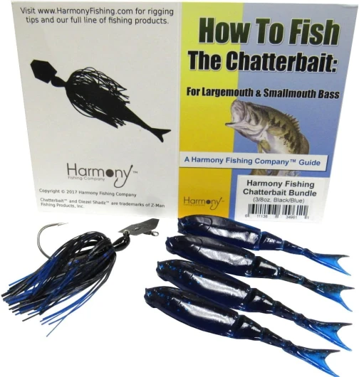 Chatterbait Kit - Z-Man 3/8oz + Razor ShadZ + How to Fish Guide Black/Blue