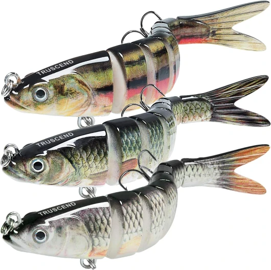 Easy Catch Swimmax, Magic Noisy Turbulent Wiggling and Vibrating Actions for More Bites, Segmented Swimbait Jointed by Dyneema Strongest Fiber, Lifelike Fishing Lures for Relax Family Fishing A-5.4",0.9oz