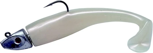 Al Gags Whip It Fish Pearl White 5" 1.5oz (1 Head / 2 Tails)