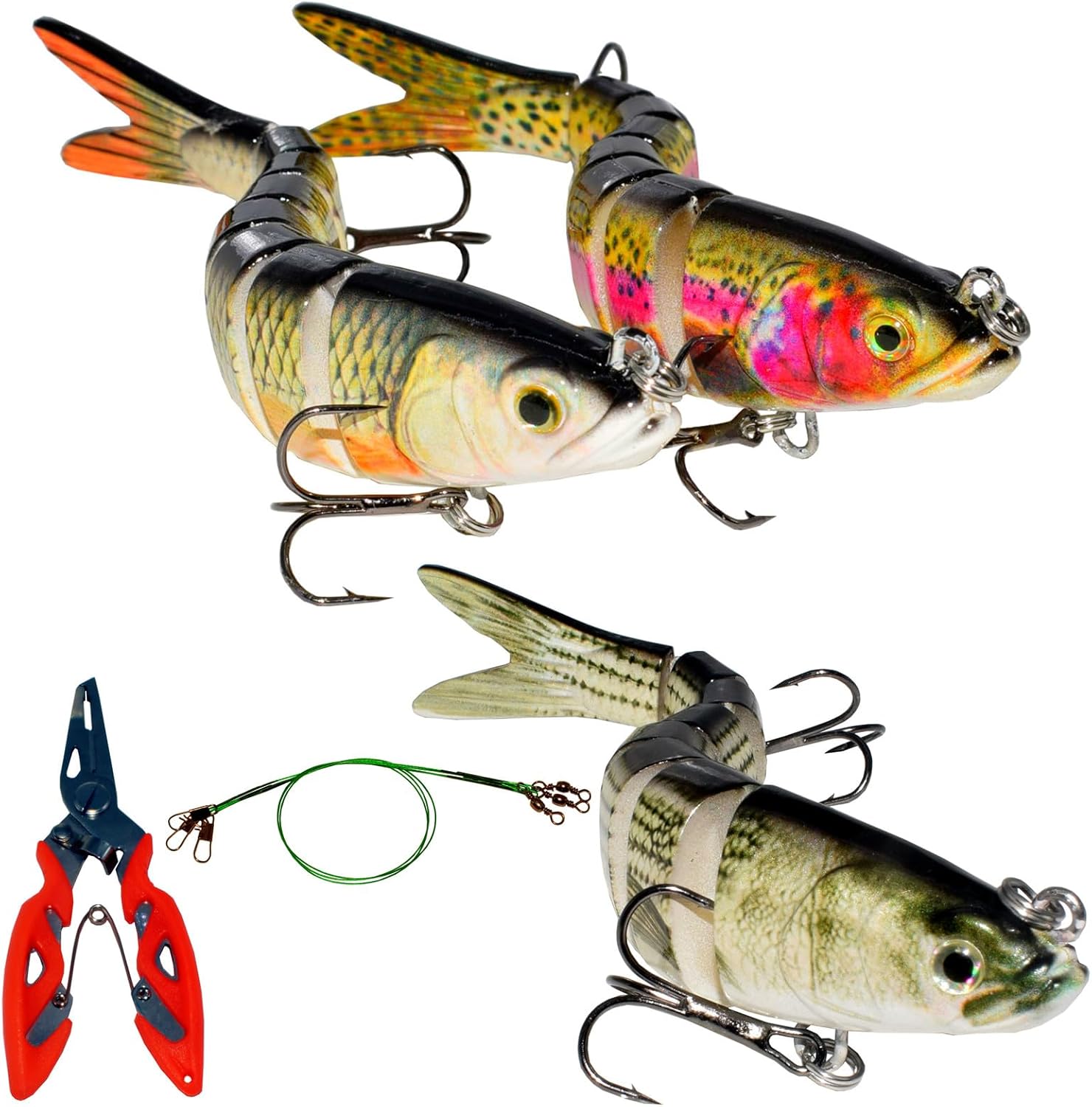 Fishing Lure Swimbait Crankbait Trout Bass Catfish Muskie Bait Fishing Accessories Fishhook Hunting Herring-5.5''-3PCS-Set A