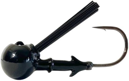 Football Head W/Weed Guard 3/8 OZ/GAMAKATSU Hook 4/0 / 4 Pack/Black