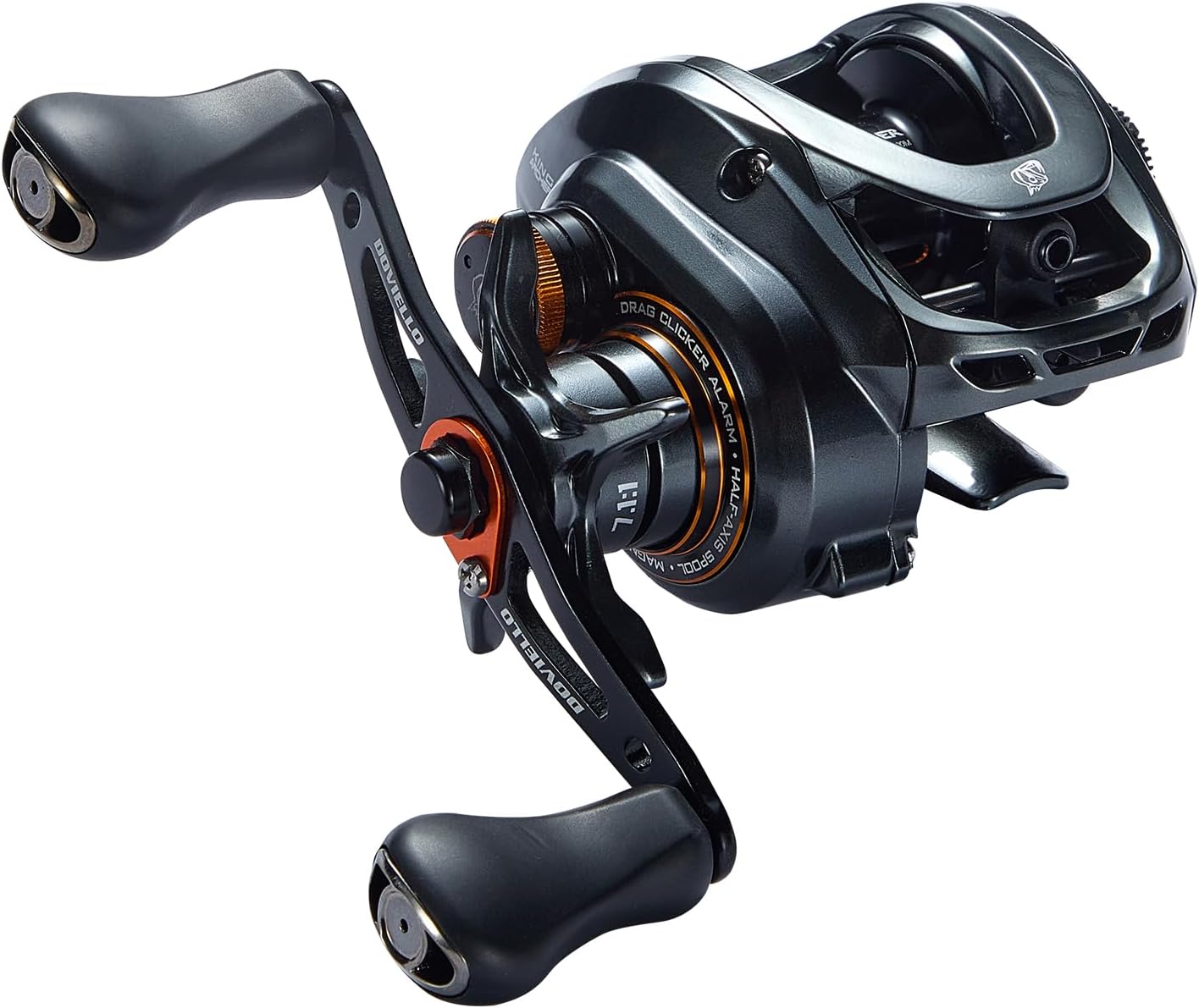 GKA200 Baitcasting Fishing Reel - 7.1:1/8.1:1 High-Speed Gear Ratio, 20LB Carbon Drag, 5 Magnet Braking System, Low Profile Design with Dual spools 7.1 Orange RightHand Single Standard