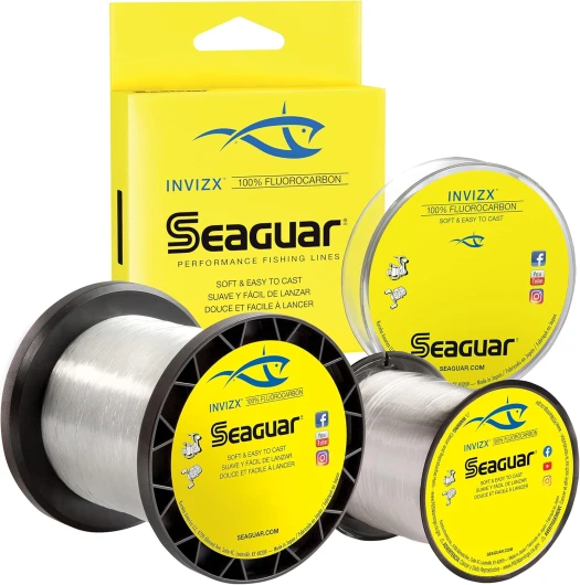 InvizX Multi-Species Fishing Line for Casting, Live Bait, Freshwater, 100% Fluorocarbon, Clear, Multiple Sizes 12lbs/200yds Clear