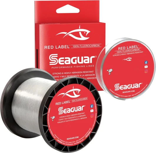 Red Label Fishing Line for Power Baits & Heavy-Duty Applications, Freshwater, 100% Fluorocarbon, Clear, Multiple Sizes 15lbs/1000yds Clear