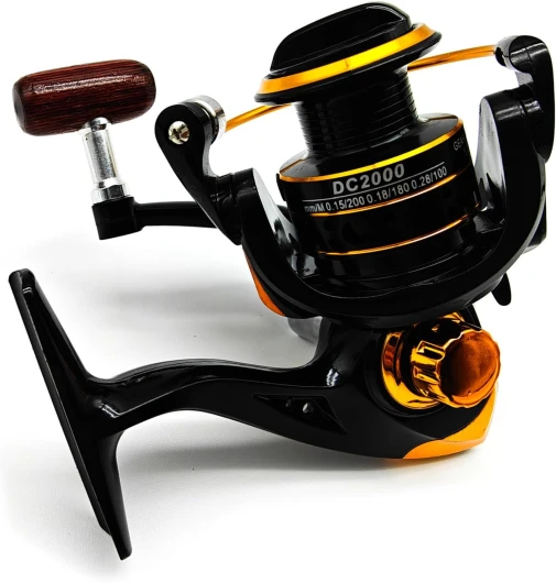 Spinning Reel,Freshwater Spinning Fishing Reels,CNC Alloy Wire Cup,5.2:1 Gear Ratio,2000,Max Drag 22Lbs,Smooth Fresh and Saltwater Fishing Reel Black