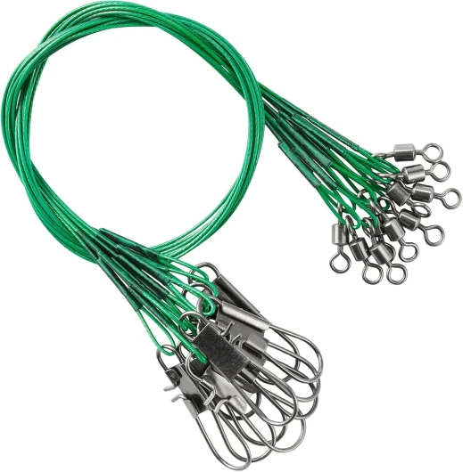 Saltwater Steel Leaders Fishing Rigs Heavy Duty Wire Leader Lures High Strength Fishing Leader Freshwater Black Nickel #3 (9.8in-40lb) 30pcs