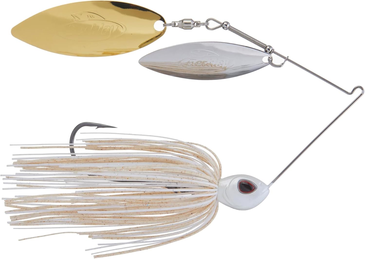 Power Blade Standard Fishing Spinnerbaits White/Silver + Gold 1/2 oz - Willow Willow