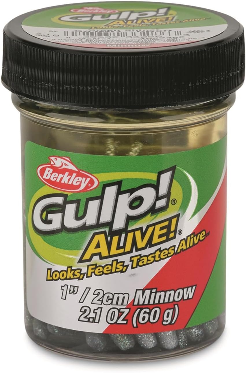 Gulp! Alive! Minnow Fishing Soft Bait Green Shiner 1in - Jar