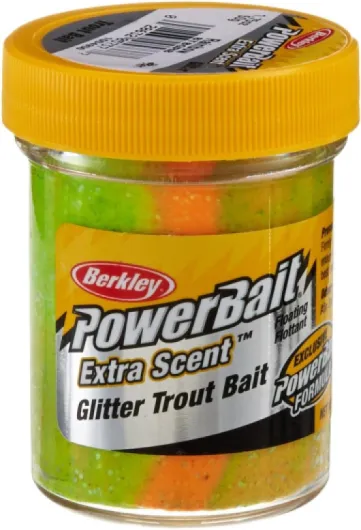 PowerBait Glitter Trout Bait, Silver Vein, Fishing Dough Bait, Scent Dispersion Technology, Irresistible Scent and Flavor, Moldable and Easy to Use