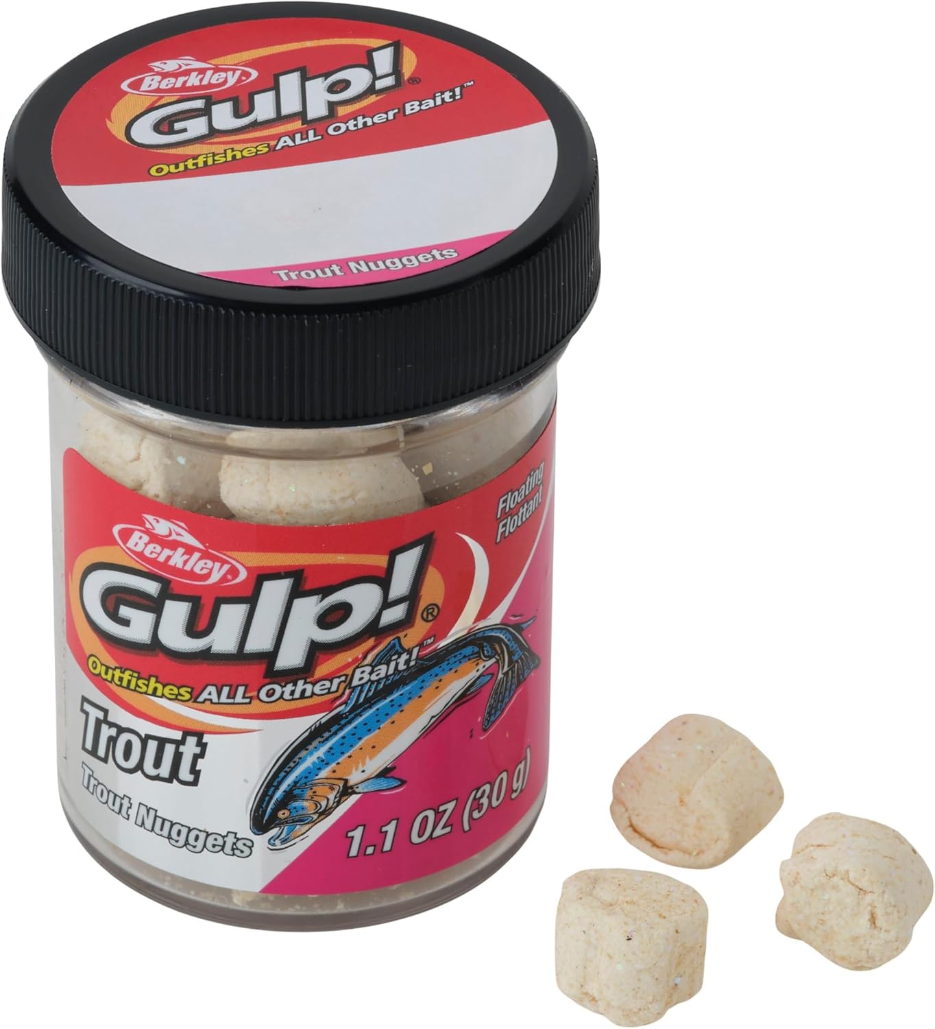 Gulp! Trout Nuggets Dough Bait, Scented and Flavored Soft Bait for Freshwater Fishing, Designed to Attract Trout, High Visibility Marshmallow Cluster