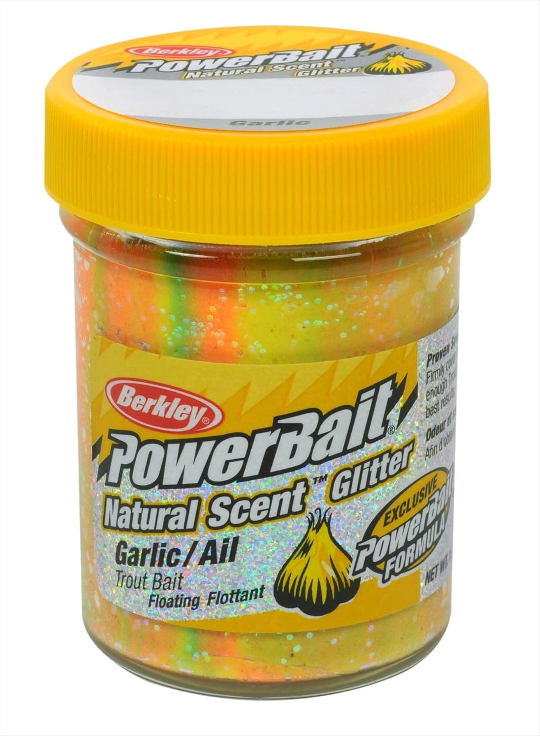 PowerBait Natural Glitter Trout Fishing Dough Bait Garlic Rainbow