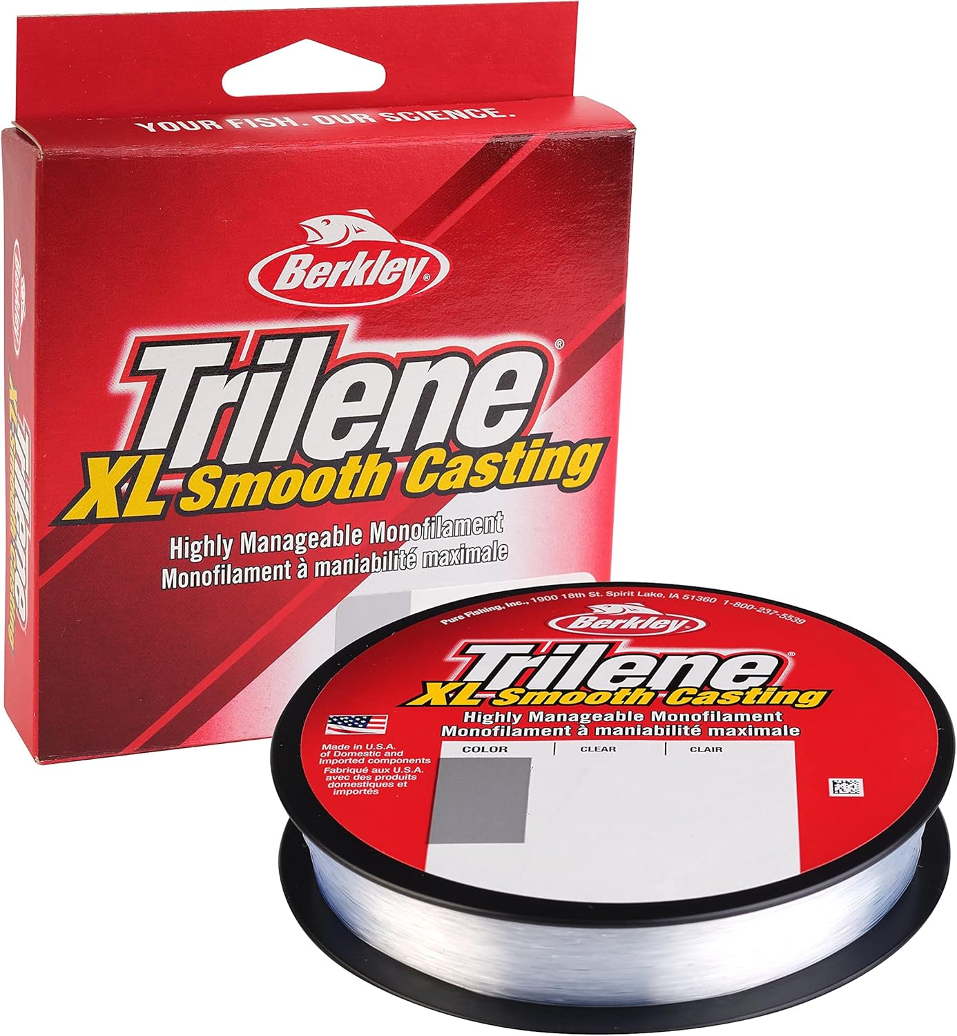 Trilene XL Monofilament Fishing Line 8lb Test 300yd Clear