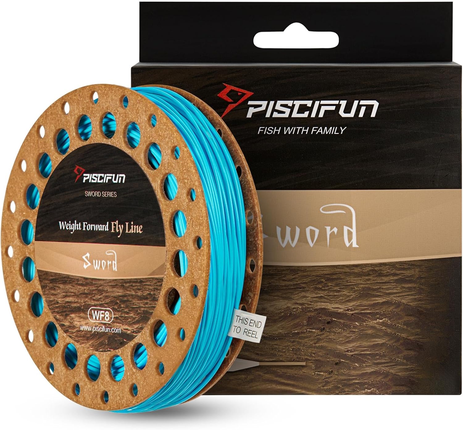 Sword Fly Fishing Line with Welded Loop, Weight Forward Floating Fly Line, Available in WF1, WF2, WF3, WF4, WF5, WF6, WF7, WF8, WF9, and WF10 Weights, in Lengths of 90 and 100 Feet Sky Blue WF-5F 100FT