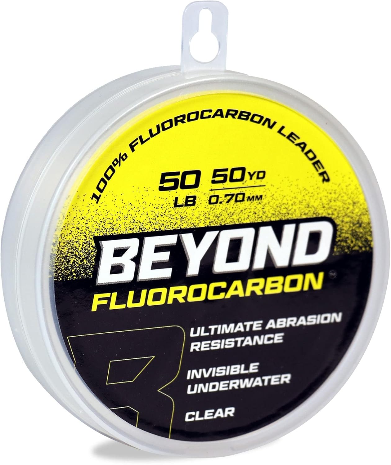 Beyond Fluorocarbon Leader Fishing Line - 100% Pure Fluorocarbon Leader Material - Highly Abrasion Reistant - Invisible Underwater- Shock Resistant - Incredible Knot Strength 50 Yard Spool Clear 12LB