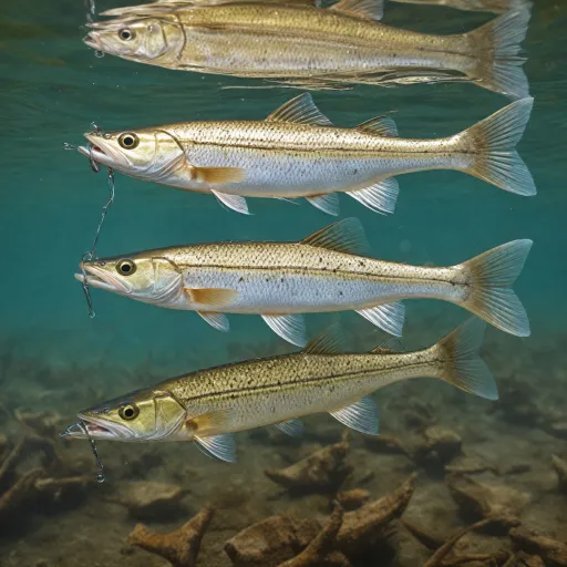 Refined snook fishing lures that turn follows into solid hook ups
