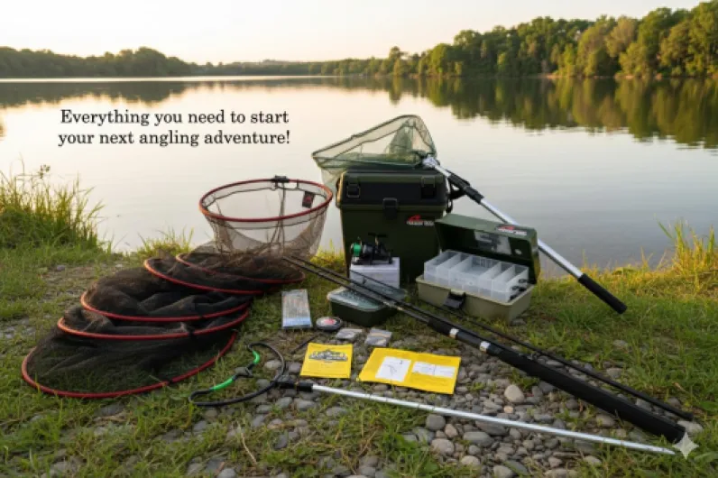 Hunter Pro Complete Beginners Coarse Fishing Kit – 10ft Carbon Match Rod & HP40R Reel with 6lb Line – Includes Roddarch Seat Box, Tackle Box, Landing Net, Keep Net, Floats, Hooks & Weights