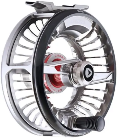 Greys Tital Fly Fishing Reel, Large Arbor Fly Reel for Saltwater & Freshwater Fishing, Smooth Retrieve & Secure Spool Release, Carbon Disc Drag, Precision Bar Stock, Reel Pouch 7/8