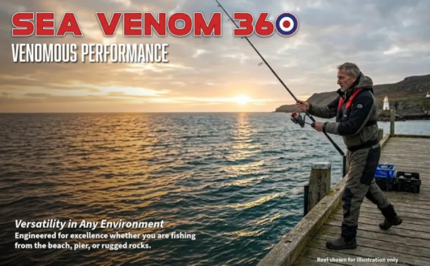 12 ft Carbon Surf Beach Caster Rod: 3 Piece Sea Venom Sea Fishing Rod with High Visibility Tip and 4–8 oz Casting Weight